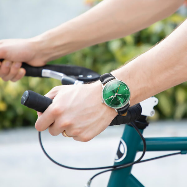 IW.506G I&W Men's Automatic Mechanical Watch with Leather Strap and Dual Calendar Waterproof Thin Sports Watch