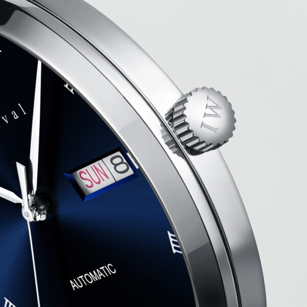 IW.8861G Blue surface and black surface I&W men's fully automatic mechanical watch retro style leather strap business watch Swiss watch