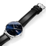 IW.8861G Blue surface and black surface I&W men's fully automatic mechanical watch retro style leather strap business watch Swiss watch