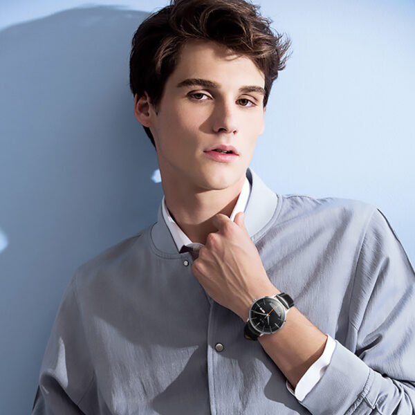 IW.506G I&W Men's Automatic Mechanical Watch with Leather Strap and Dual Calendar Waterproof Thin Sports Watch