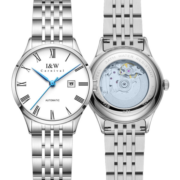 IW.912L I&W niche light luxury women's business watch retro style dual calendar fully automatic mechanical watch Baosteel strap sports watch
