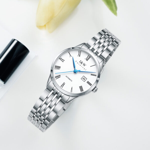 IW.912L I&W niche light luxury women's business watch retro style dual calendar fully automatic mechanical watch Baosteel strap sports watch