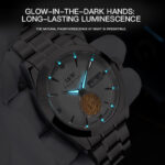 IW.55808G I&W 24K Gold Sailboat Icon Business Watch with Genuine Diamonds and Engraved Dual Calendar Automatic Mechanical Watch Waterproof and Luminous