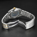 IW.55808G I&W Voyager Series 24K Gold Sailboat Icon Business Watch with Genuine Diamonds and Engraved Dual Calendar Automatic Mechanical Watch Waterproof and Luminous