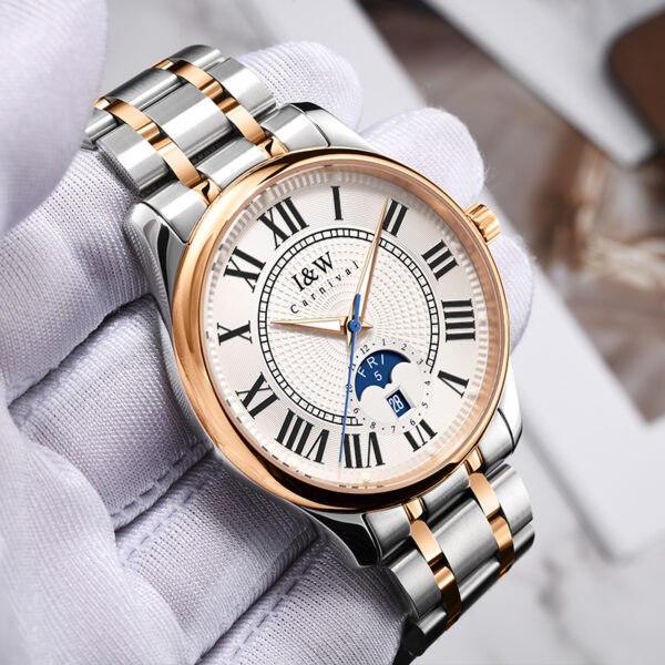 IW.55833G/L I&W light luxury fashion couple watch retro style dual calendar business watch Baosteel strap waterproof luminous watch pair watch