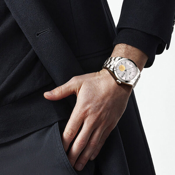 IW.55808G I&W 24K Gold Sailboat Icon Business Watch with Genuine Diamonds and Engraved Dual Calendar Automatic Mechanical Watch Waterproof and Luminous