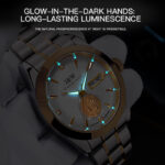 IW.55808G I&W Voyager Series 24K Gold Sailboat Icon Business Watch with Genuine Diamonds and Engraved Dual Calendar Automatic Mechanical Watch Waterproof and Luminous